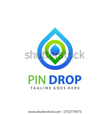 Awesome Pin Water Drop Modern Logo Design Vector Illustration