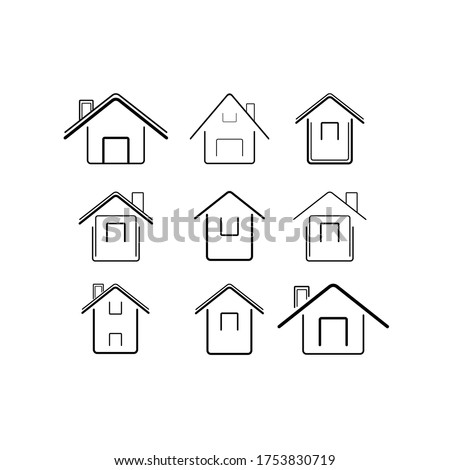 Set of abstract illustration of a house icon vector
