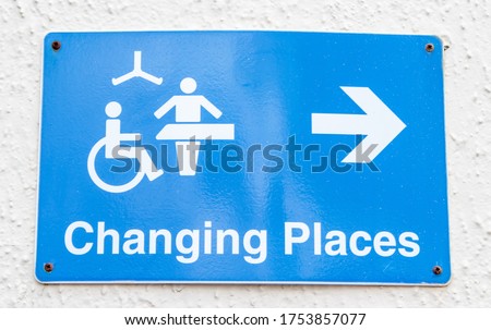 Changing room and toilet sign
