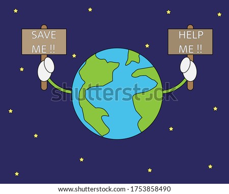 Illustration vector design of saving the world