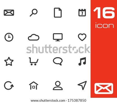 Vector black  universal  icons set on white background