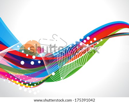 Abstract Colorful Wave With Dotts Vector illustration 