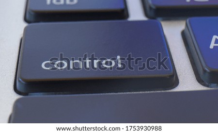 Close up the control key on the laptop keyboard