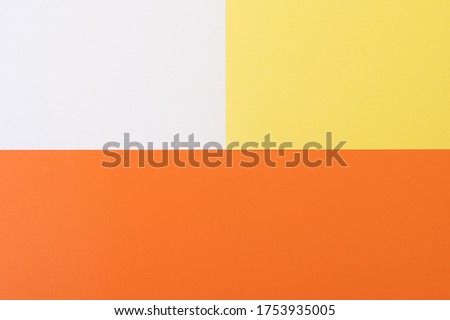 Yellow, white and orange background. Divided into three blocks. Backgrounds, textures.