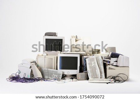 Photo of Pile of computer hardware Royalty-Free Stock Photo #1754090072