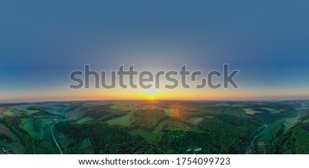 sunrise over the swabian alp aerial landscape
