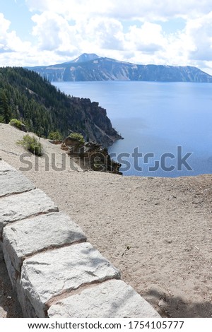 Beautiful Nature in Summer Season at Crater Lake National Park Famous Tourist Attractions in Oregon State, USA.