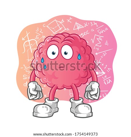 confused brain cartoon. mascot vector illustration