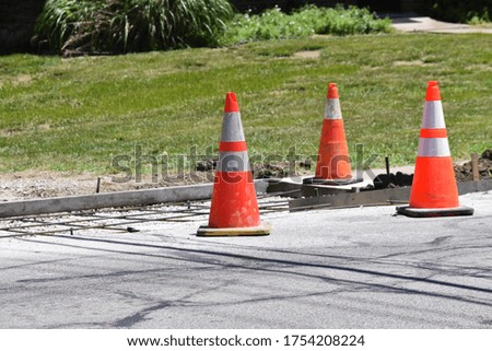 Traffic cones in a work zone