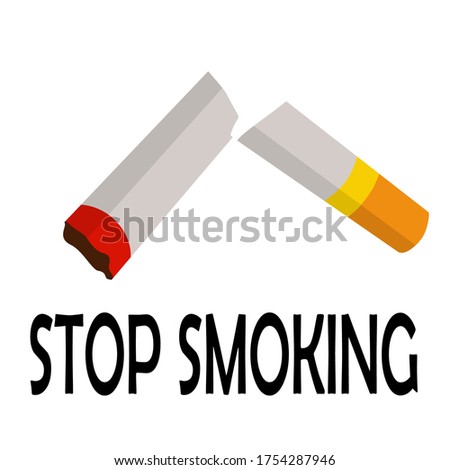 
ILLUSTRATION OF SMOKING BANS, WITH FLAT STYLE. CIGARETTE THEMES