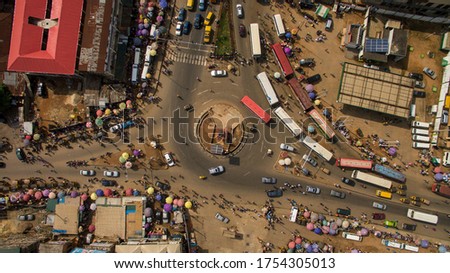 Ikorodu Garage Roundabout from above Royalty-Free Stock Photo #1754305013
