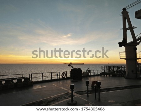 Sunset Photography at Ship When at Sea