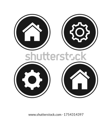 Home and setting icon set. Web icons symbol vector.