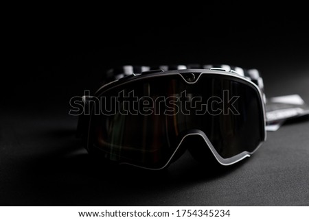 Motorcycle motocross  goggles can be isolated on a black background.