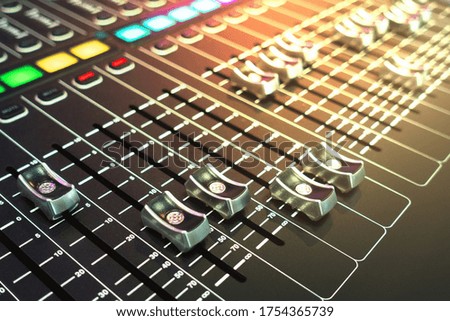 Audio sound mixer console, digital background