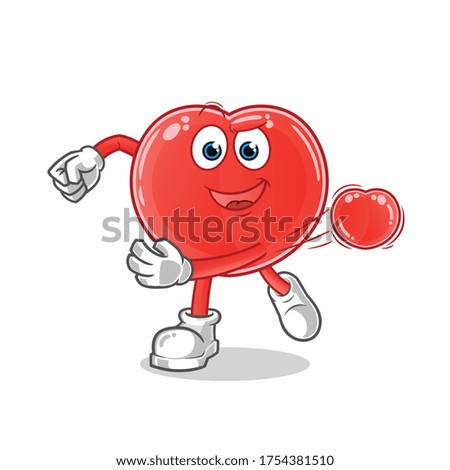 throwing love cartoon. mascot vector illustration