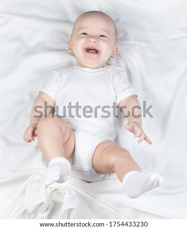 Portrait of a six month old baby boy