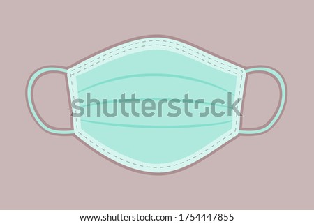 Isolated vector icon of surgical mask. Medical mask clip art.