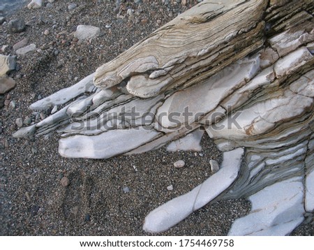 Close-up of Dali-like eroded stone on the Baikal coast