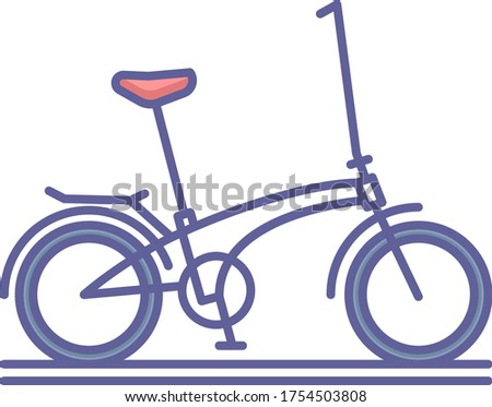 Folding bike vector - color icon - transportation icons