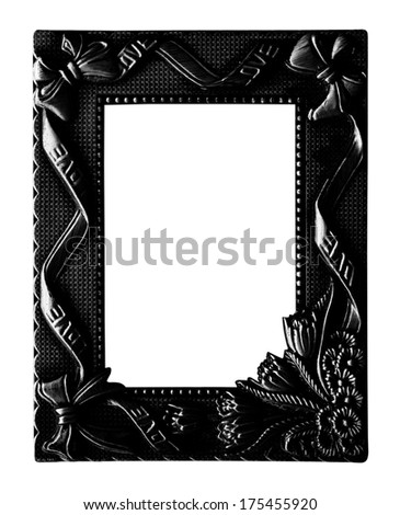 black antique vintage  picture frames. Isolated on white background