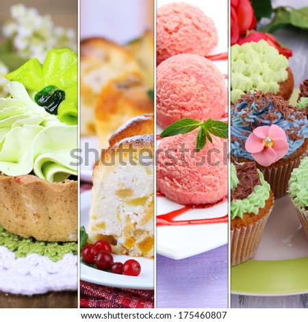 Collage of various desserts Royalty-Free Stock Photo #175460807