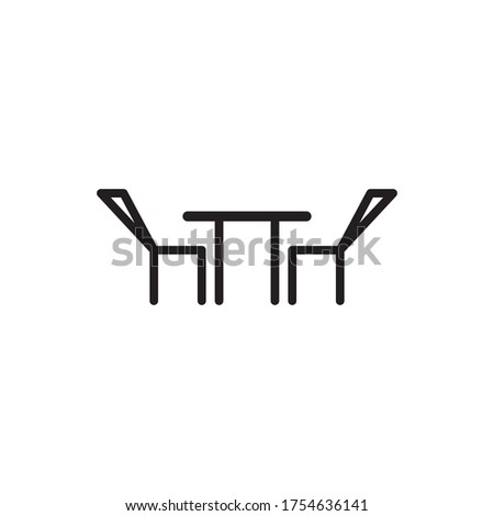 line chairs and table iconic vector illustration. 