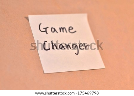 Text game changer on the short note texture background