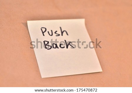 Text push back on the short note texture background