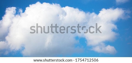 Banner blue sky with fluffy white cloud.