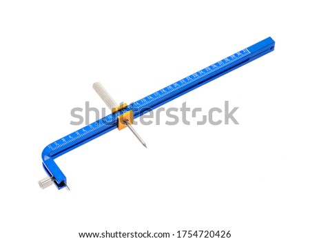 blue compass paper cutter on a white background