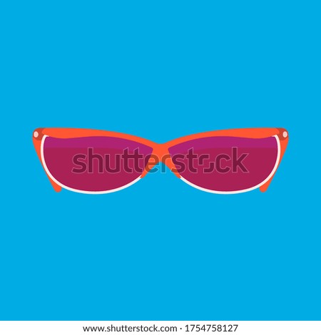 Girl sun reading glasses female style design symbol object. Person plastic icon isolated illustration