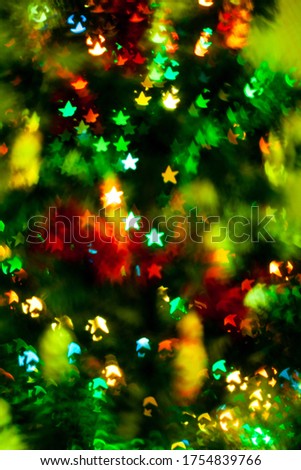 Blured sparks of light on cristmas tree, spruce lights