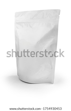 Mockup Stand Up Blank Bag For Coffee, Candy, Nuts, Spices, Self-Seal Zip Lock Foil Or Paper Food Pouch Snack Sachet Resealable Packaging. Royalty-Free Stock Photo #1754930453