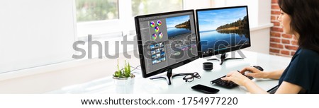 Video Editor Using Software For Edit And Montage Royalty-Free Stock Photo #1754977220