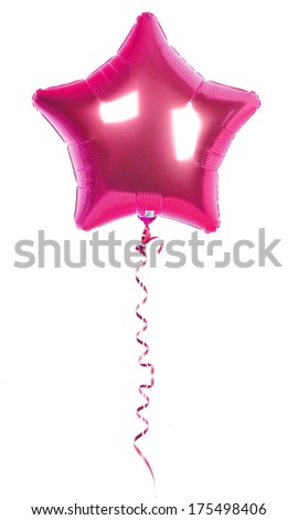 foil balloon of pink star
