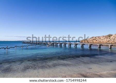 The fishing boat jetty in the sheltered bay, Point Sinclair, South Australia