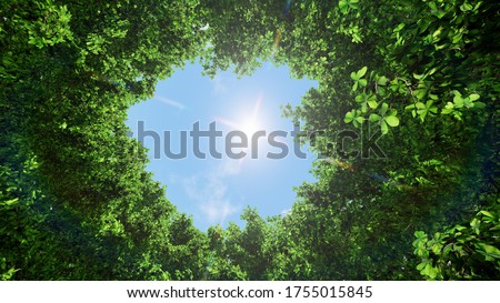 Circle of trees stock photo