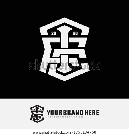 Initial letter TICF, TCFI, TFIC, ICFT, IFTC, ITCF, CFTI, CTIF, CITF, FTIC, FICT or FCTI overlapping, interlock, monogram logo, white color on black background