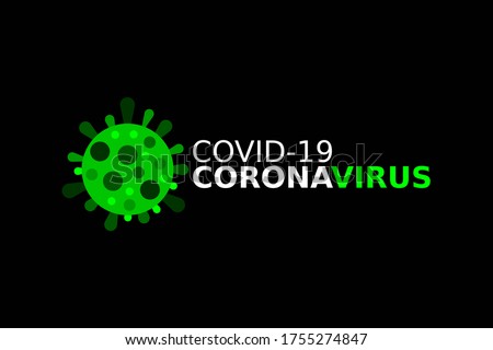Covid-19 Coronavirus concept inscription typography design logo. World Health organization WHO introduced new official name for Coronavirus disease named COVID-19 dangerous virus vector illustration