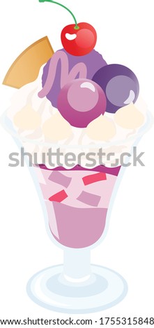 An illustration of grape cherry parfait