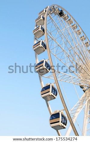 Ferris wheel white color - Stock Image