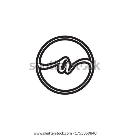 A letter script circle logo design vector