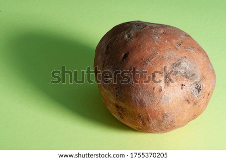 Sweet potato on green background