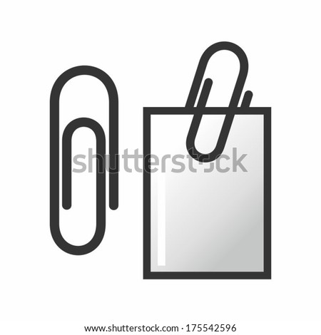 Paper clip and paper Isolated on white background