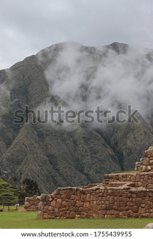 Machu Picchu Landscape with clouds