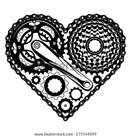 bicycle-parts-combined-in-a-heart-shape