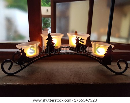 christmas decor tea light candle sled