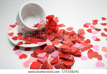 full of the sweet love from the cup giving bear the love, the heart with word i love you , i love u background, my cup of tea