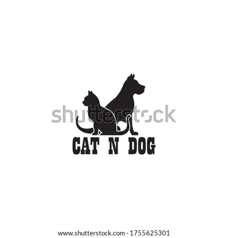 silhouette of a cat and dog logo
